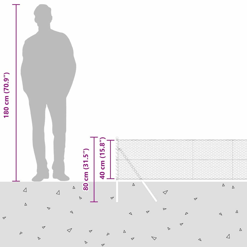 Sukladni osnovni dodatak za hexagonalnu ogradu 50 x 0,4 m Siva