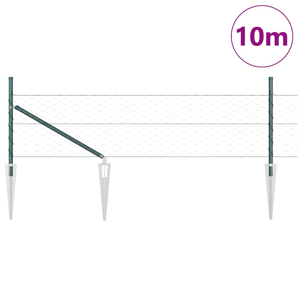 Heksagonalna ograda s stubom 10 x 0,4 m Čelik premazan PVC-om
