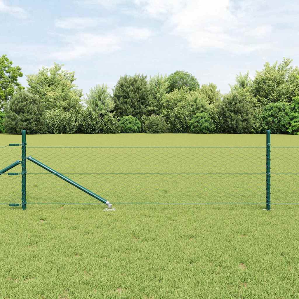 Heksagonalna ograda s stubom 25 x 0,4 m Čelik premazan PVC-om