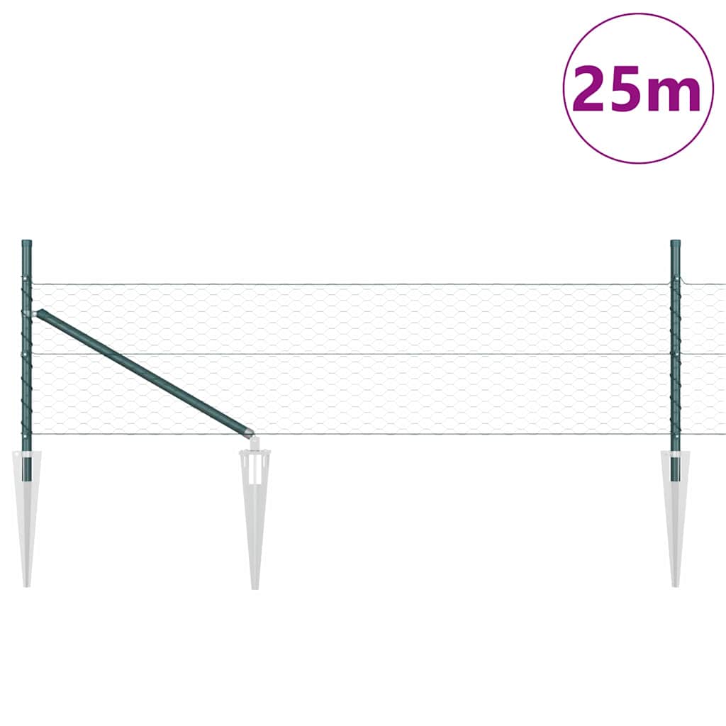 Heksagonalna ograda s stubom 25 x 0,4 m Čelik premazan PVC-om