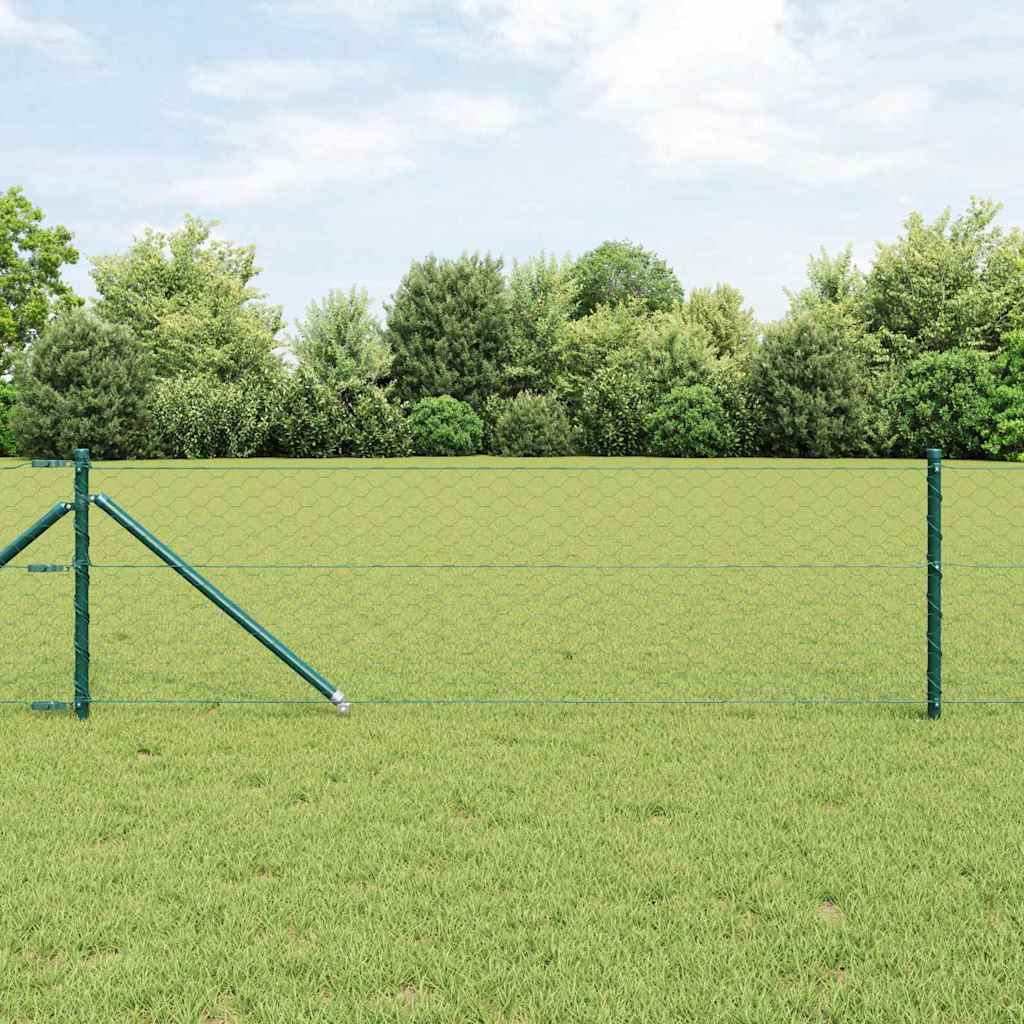 Heksagonalna ograda s stubom 25 x 0,6 m Čelik premazan PVC-om