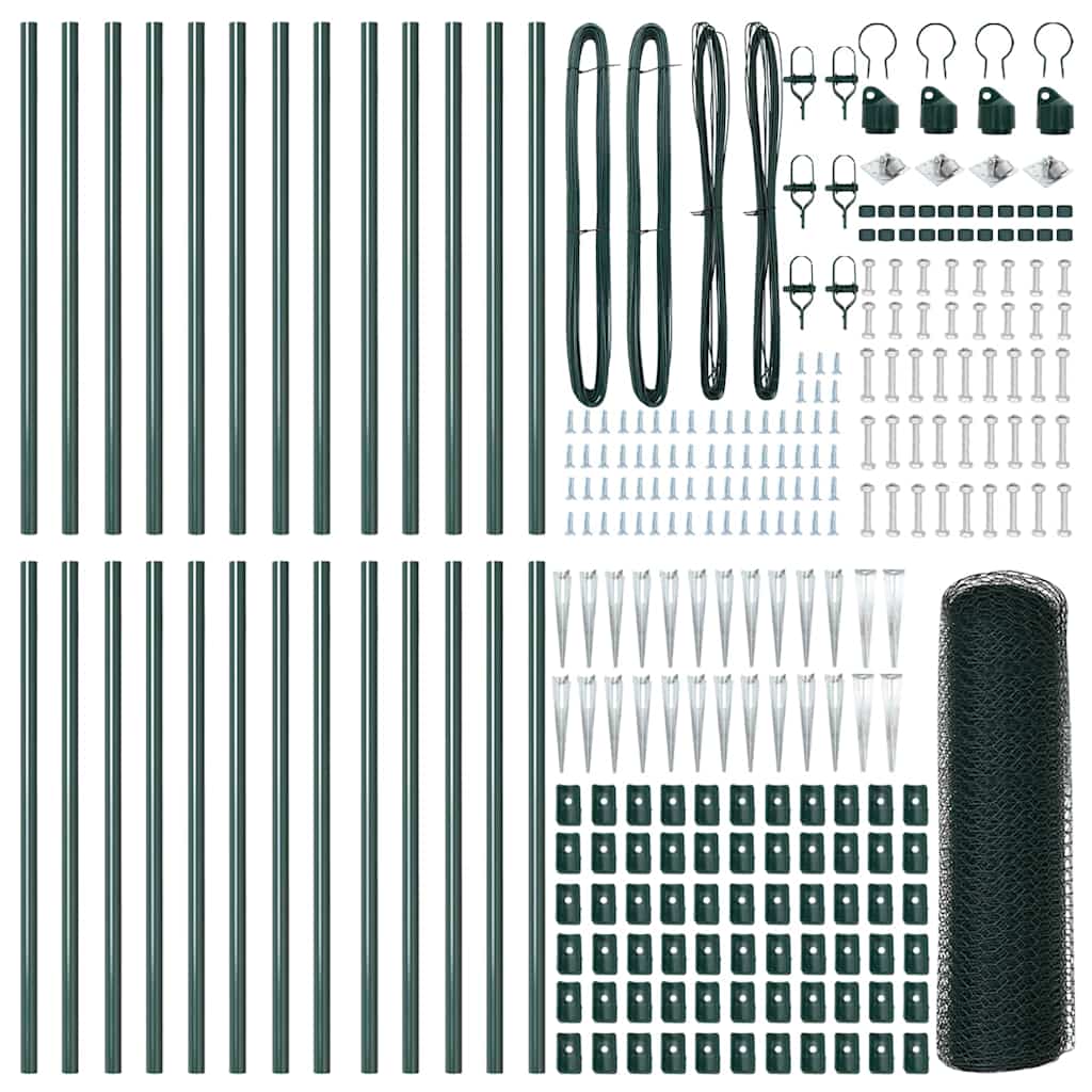 Heksagonalna ograda s stubom 50 x 0,4 m Čelik premazan PVC-om