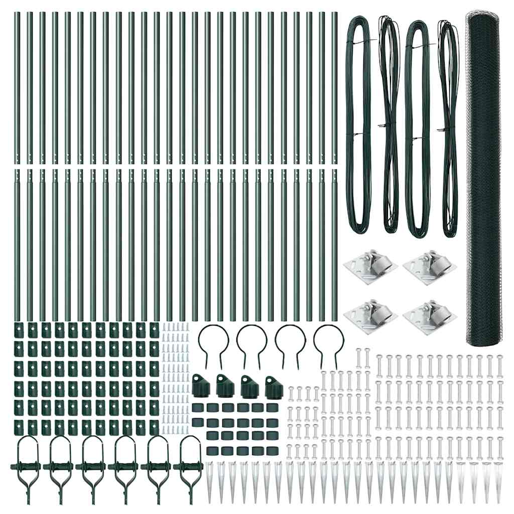 Heksagonalna ograda s stubom 50 x 1,5 m Čelik premazan PVC-om