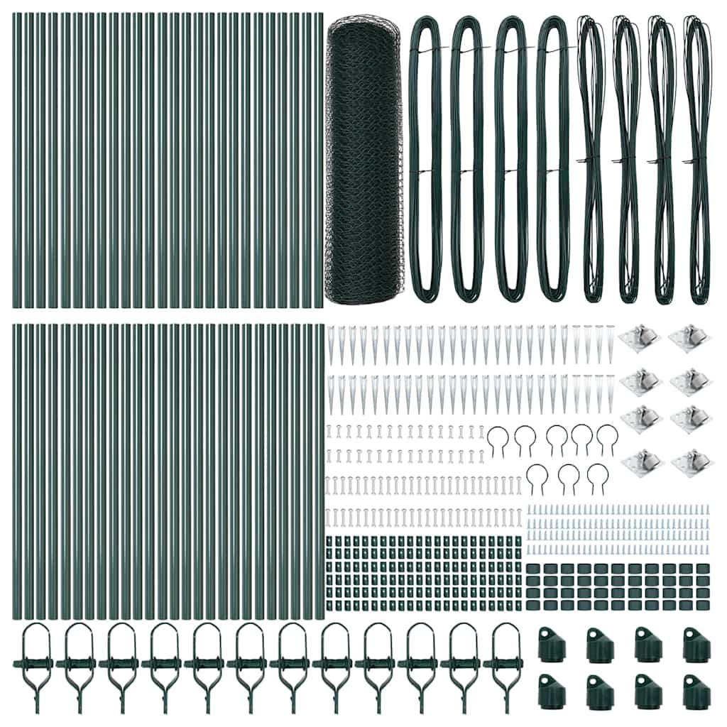 Heksagonalna ograda s stubom 100 x 0,4 m Čelik premazan PVC-om