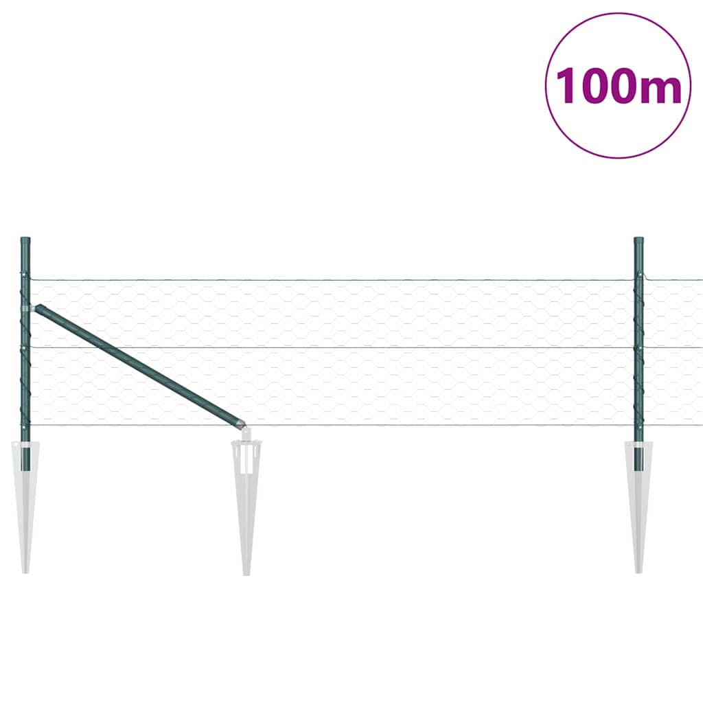 Heksagonalna ograda s stubom 100 x 0,4 m Čelik premazan PVC-om