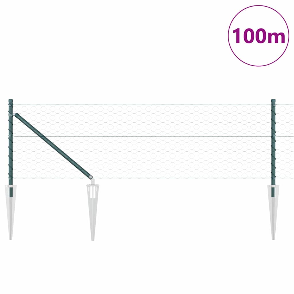 Heksagonalna ograda s stubom 100 x 0,6 m Čelik premazan PVC-om