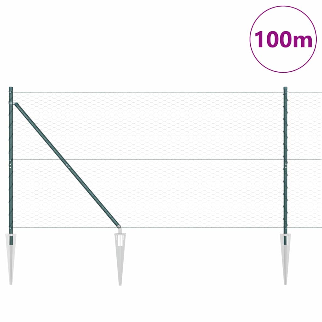 Heksagonalna ograda s stubom 100 x 1,2 m Čelik premazan PVC-om