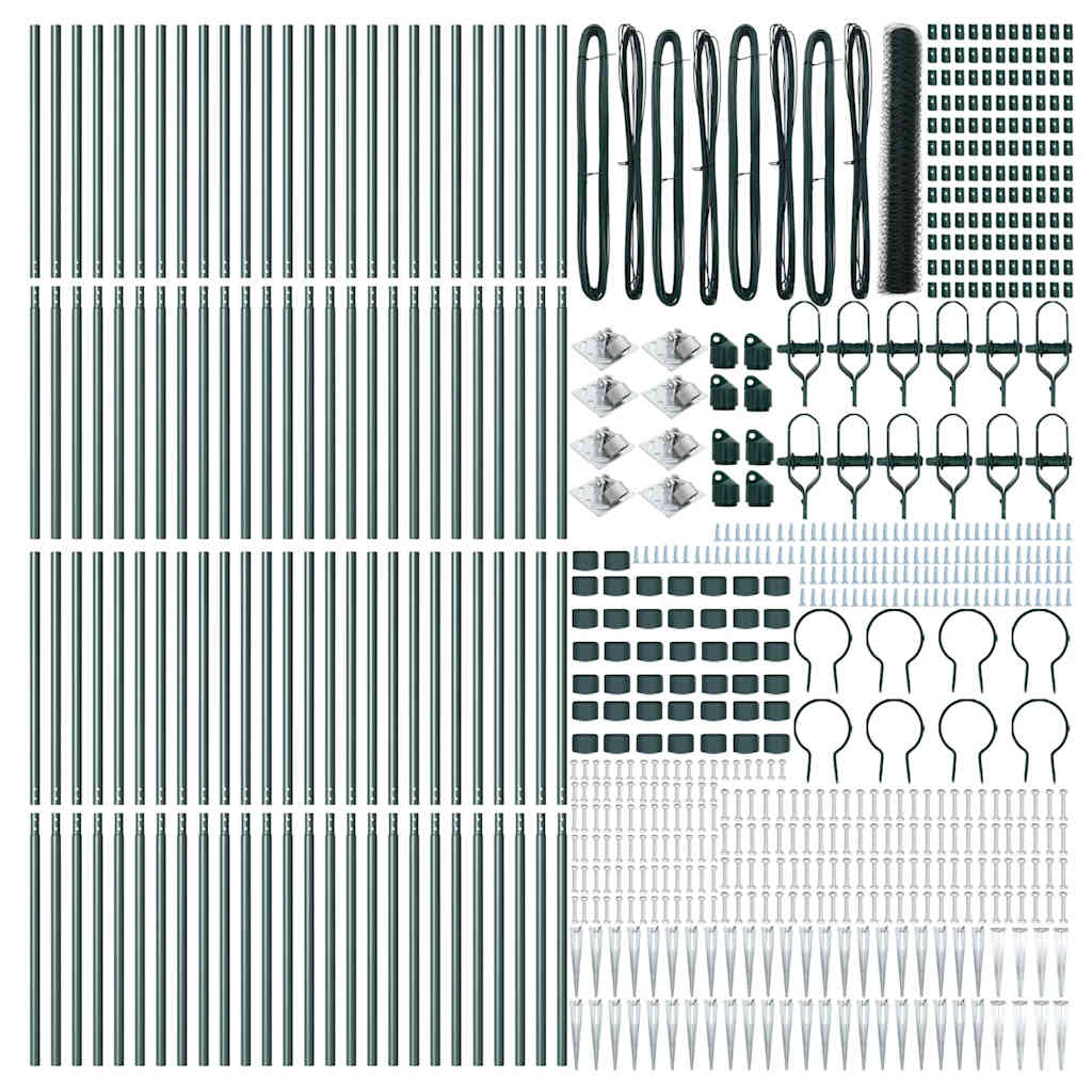 Heksagonalna ograda s stubom 100 x 1,4 m Čelik premazan PVC-om