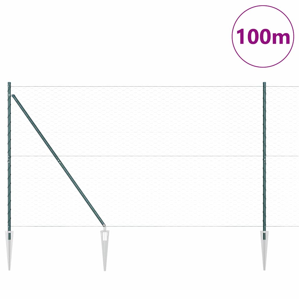Heksagonalna ograda s stubom 100 x 1,5 m Čelik premazan PVC-om