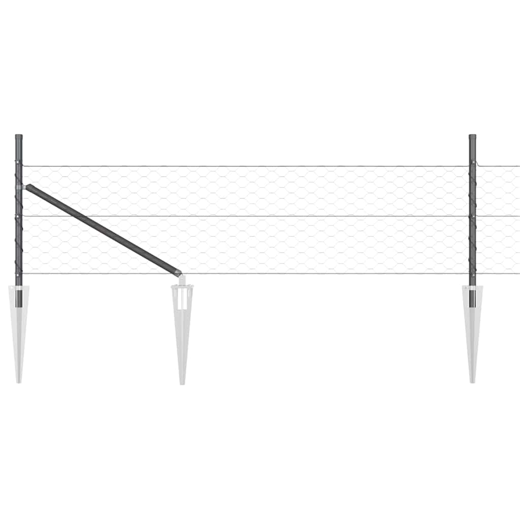 Heksagonalna ograda s stubom 10 x 0,5 m Čelik premazan PVC-om