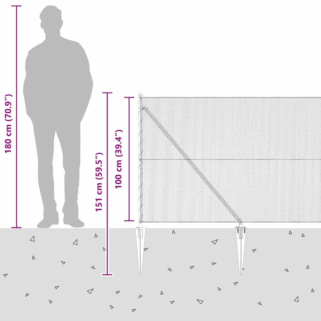 Heksagonalna ograda s stubom 10 x 1 m Čelik premazan PVC-om