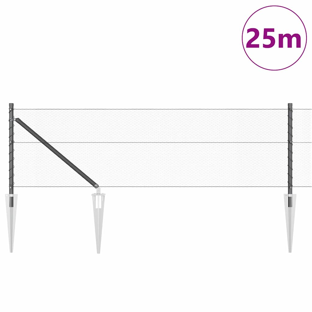 Heksagonalna ograda s stubom 25 x 0,6 m Čelik premazan PVC-om