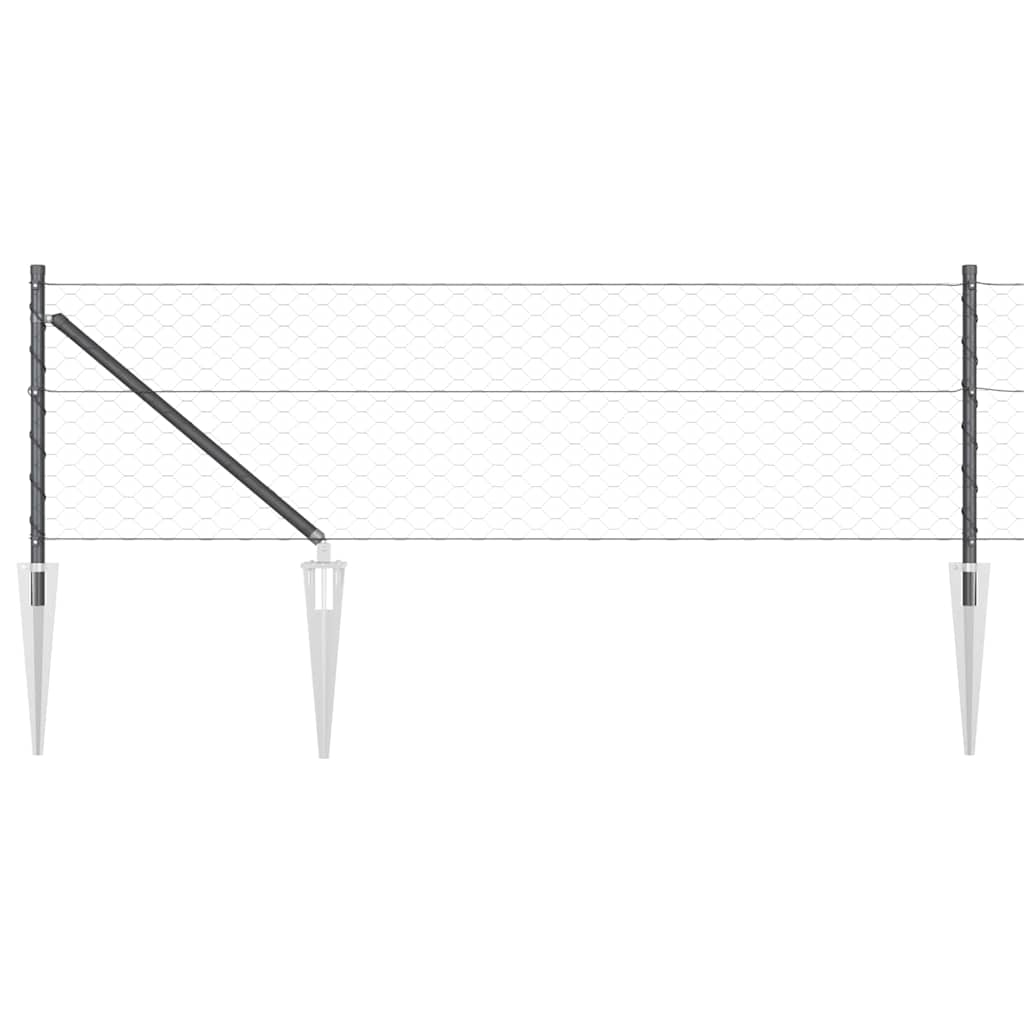 Heksagonalna ograda s stubom 25 x 0,6 m Čelik premazan PVC-om