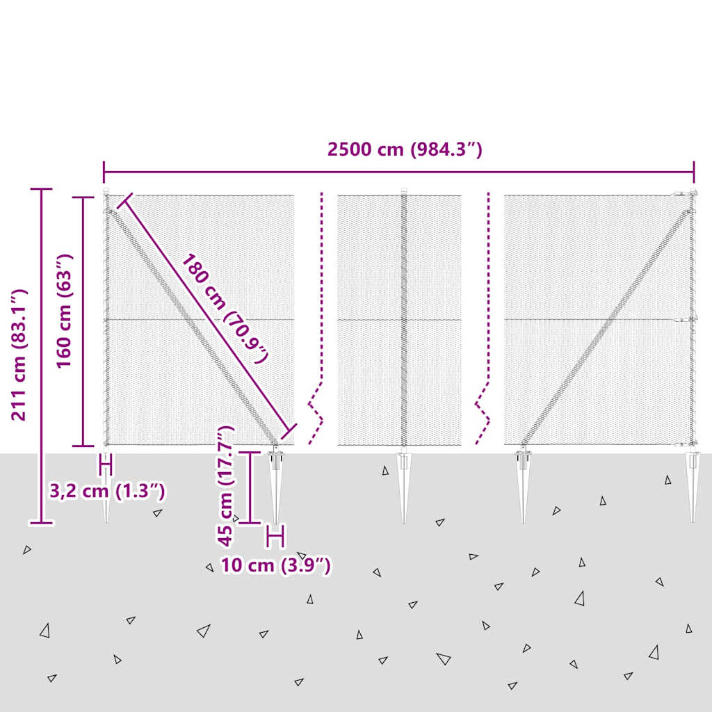 Zavareno žičano ograđivanje s bodljama 25 x 1,6 m (Š x V)