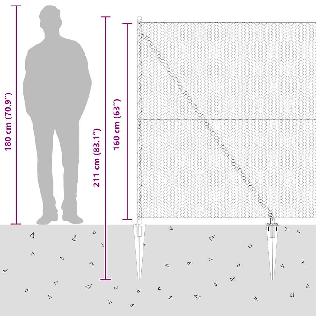 Heksagonalna ograda s stubom 25 x 1,6 m Čelik premazan PVC-om
