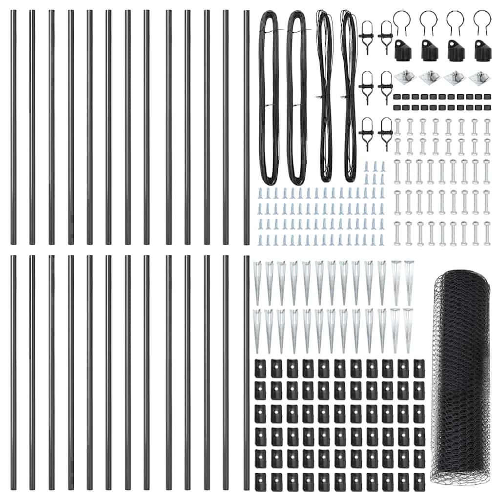 Heksagonalna ograda s stubom 50 x 1 m Čelik premazan PVC-om
