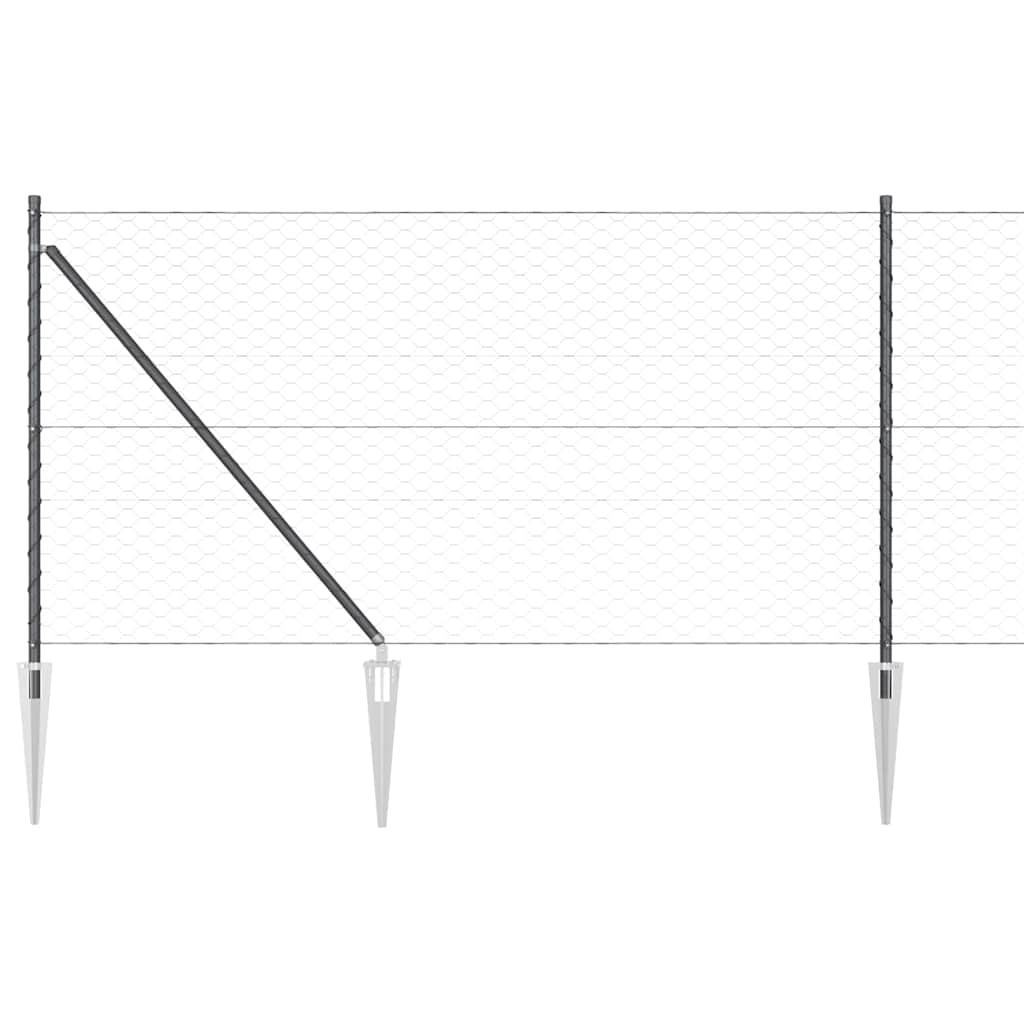 Heksagonalna ograda s stubom 50 x 1 m Čelik premazan PVC-om