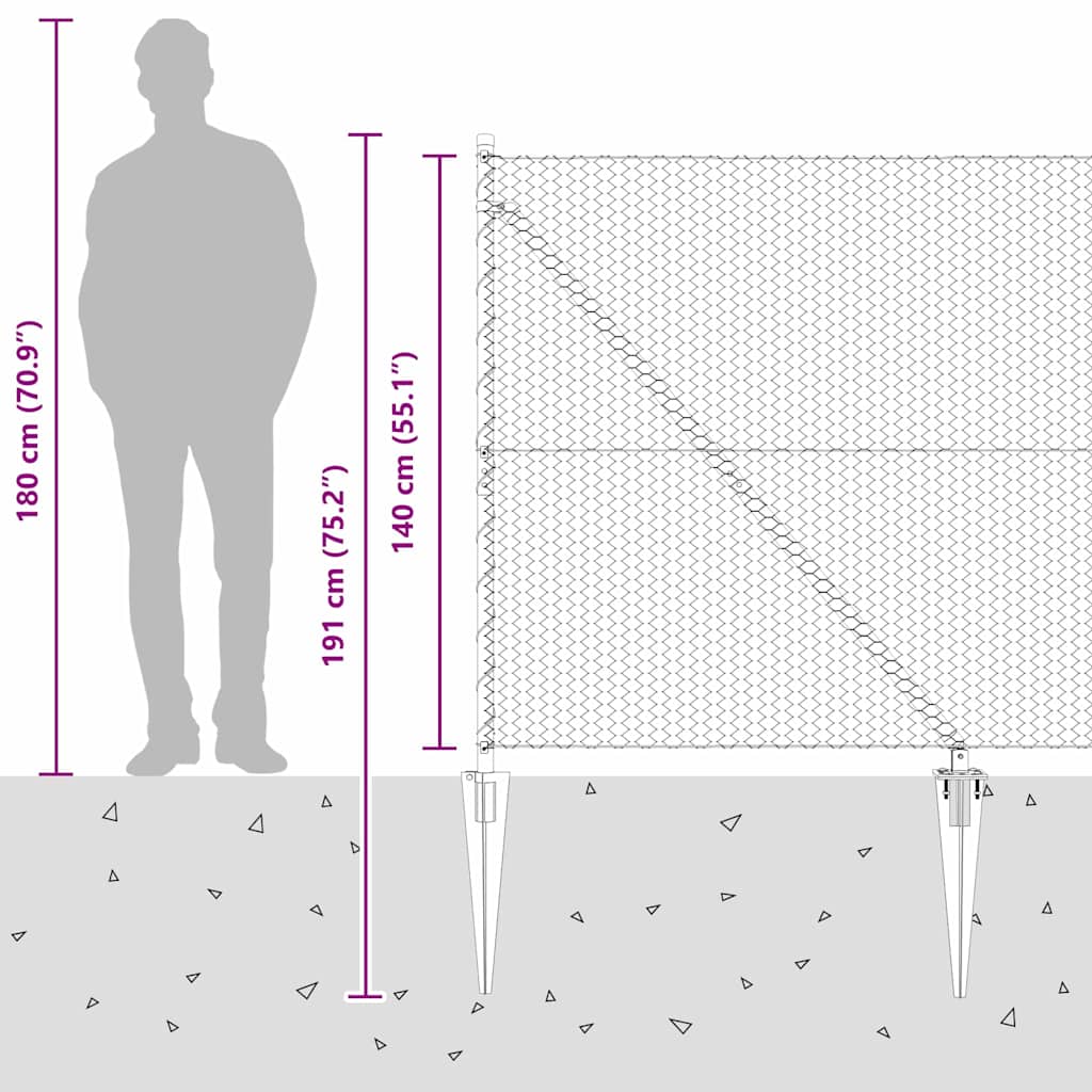 Heksagonalna ograda s stubom 50 x 1,4 m Čelik premazan PVC-om