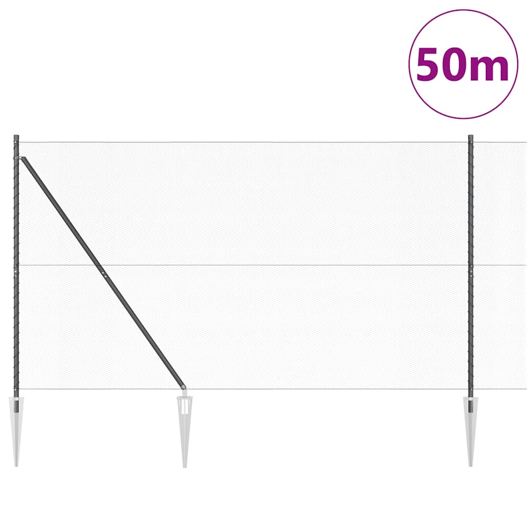 Heksagonalna ograda s stubom 50 x 1,6 m Čelik premazan PVC-om