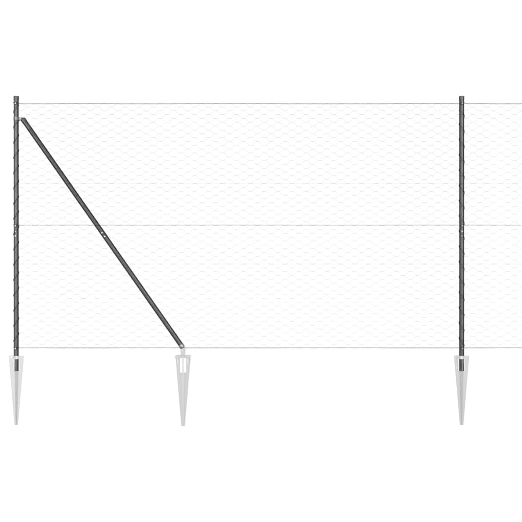 Heksagonalna ograda s stubom 50 x 1,6 m Čelik premazan PVC-om