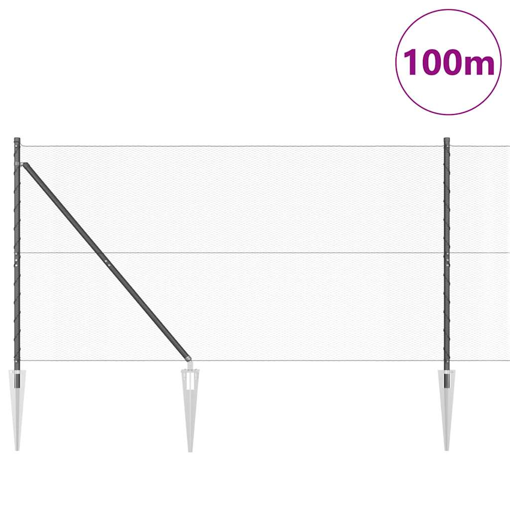 Heksagonalna ograda s stubom 100 x 1,2 m Čelik premazan PVC-om