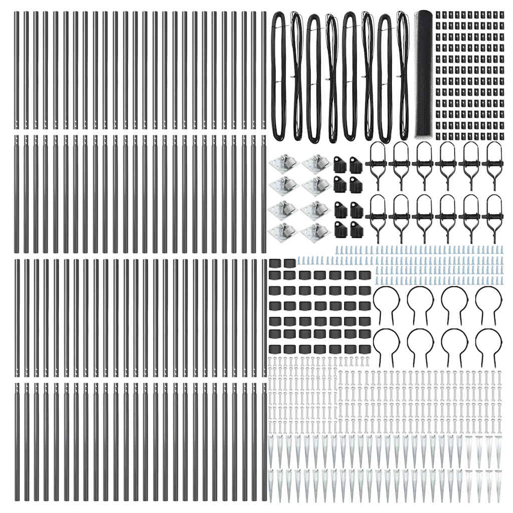 Heksagonalna ograda s stubom 100 x 1,4 m Čelik premazan PVC-om