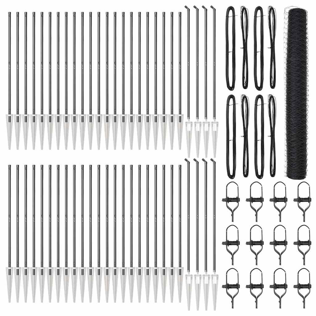 Heksagonalna ograda s stubom 100 x 1,4 m Čelik premazan PVC-om