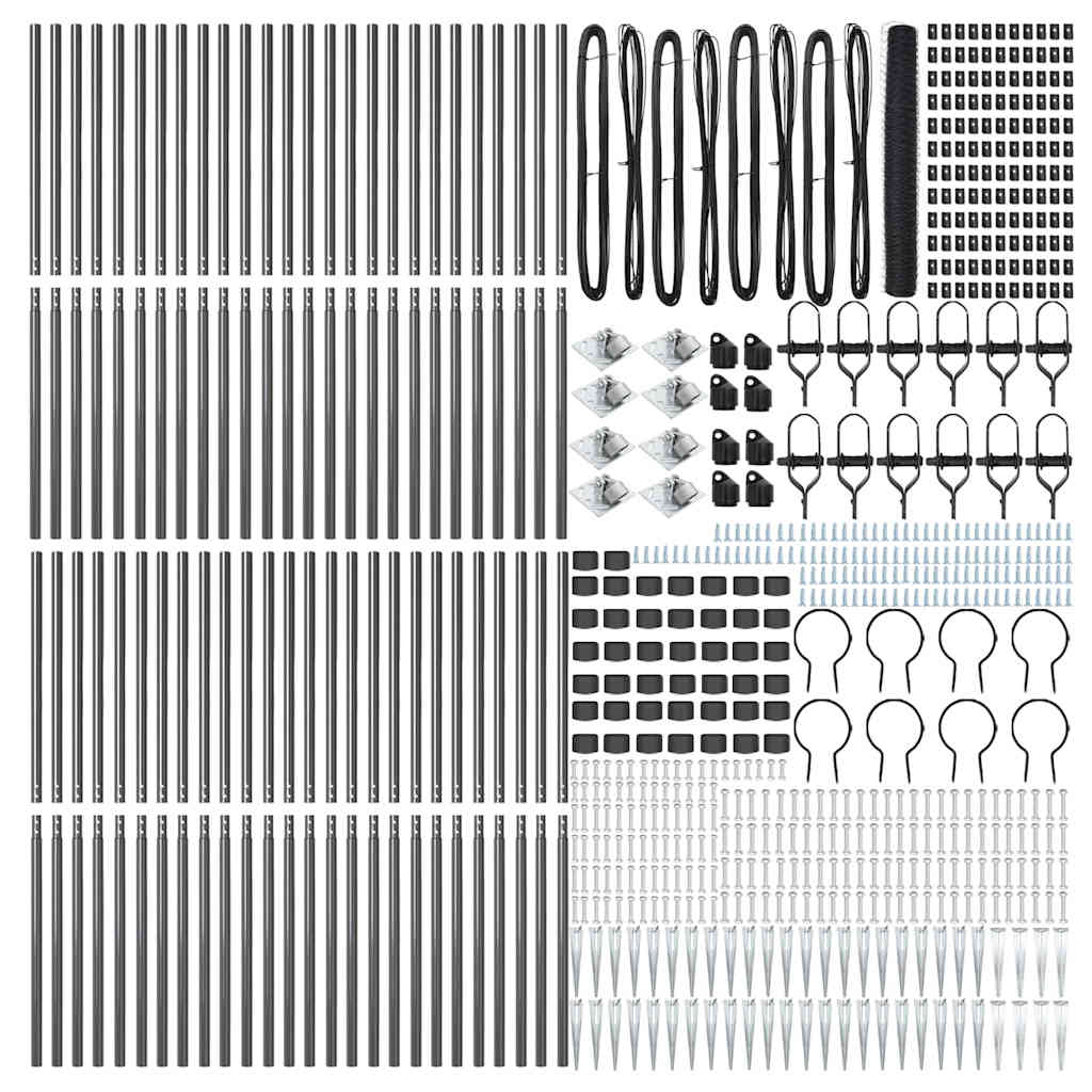 Heksagonalna ograda s stubom 100 x 1,4 m Čelik premazan PVC-om