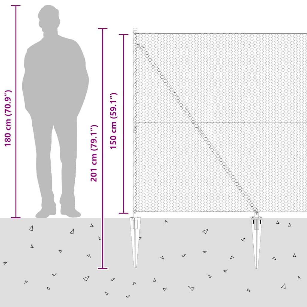 Heksagonalna ograda s stubom 100 x 1,5 m Čelik premazan PVC-om