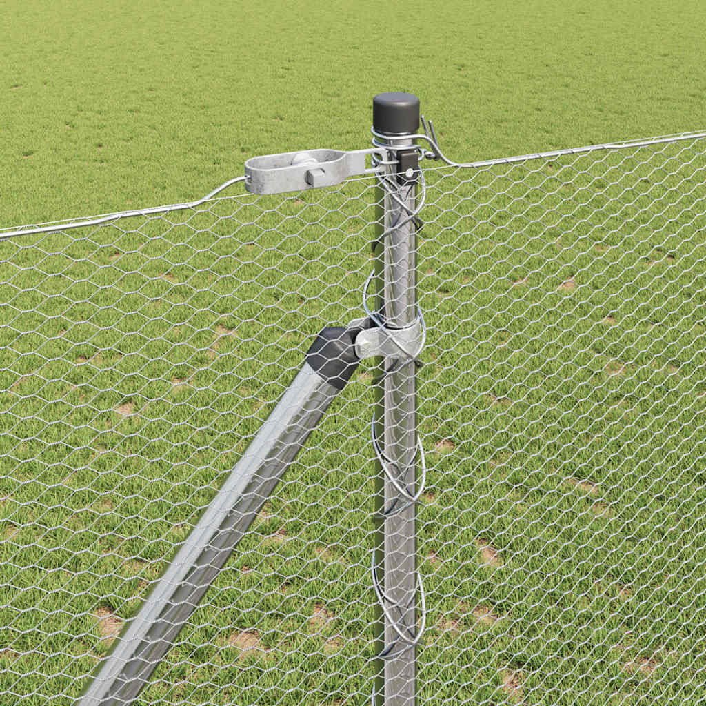 Heksagonalna ograda s stubom 10 x 1,4 m Pocinčani čelik Srebrna