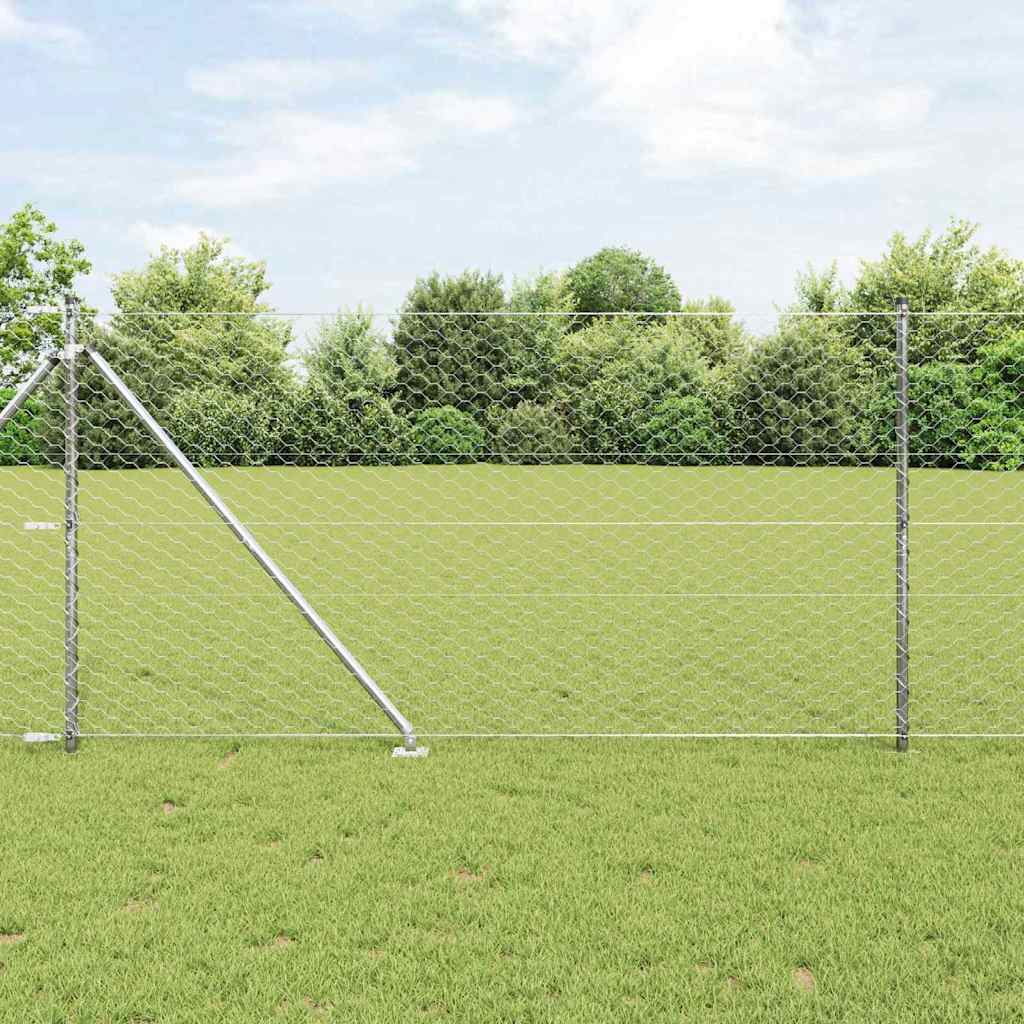 Heksagonalna ograda s stubom 100 x 1,4 m Pocinčani čelik Mreža