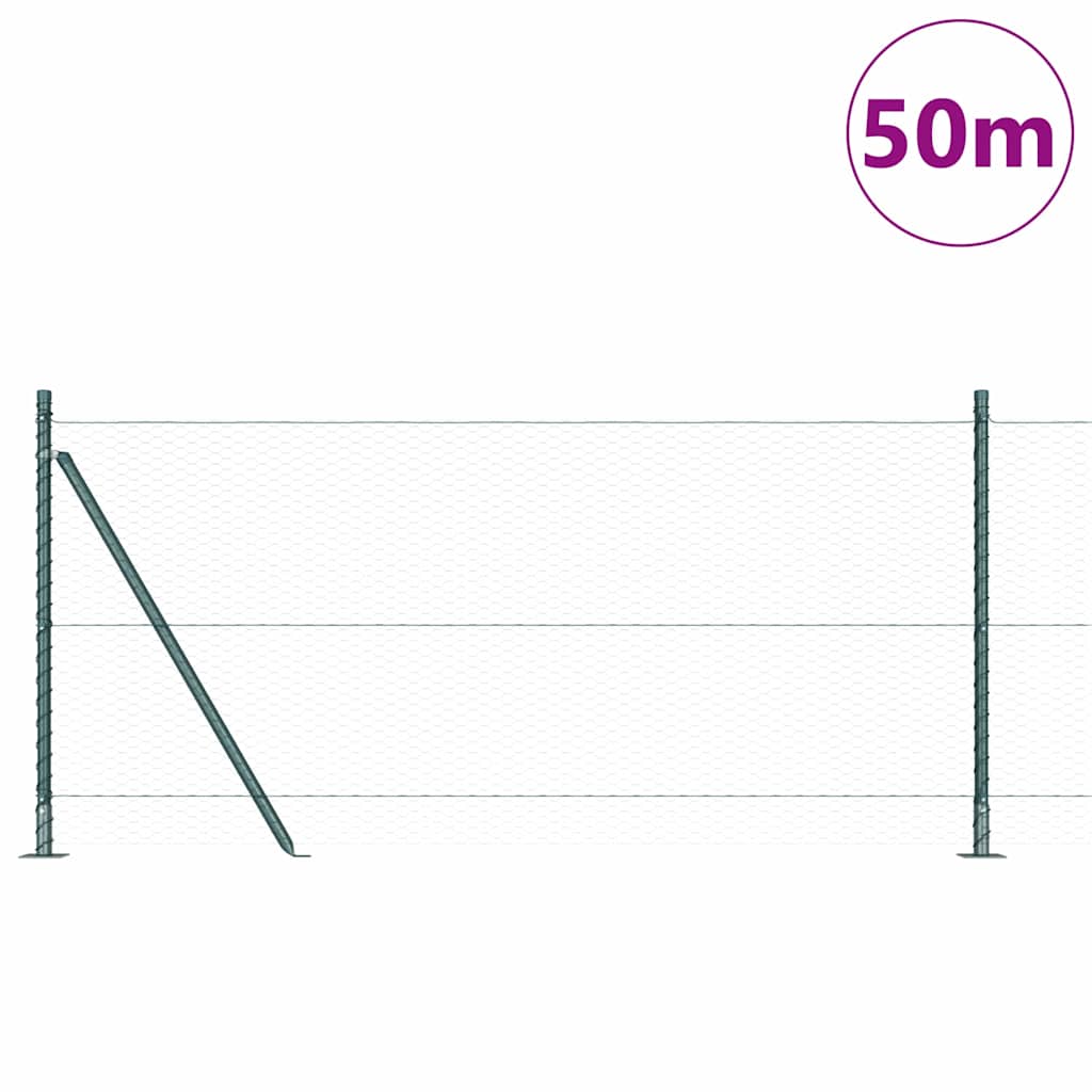 Heksagonalna ograda s betonskom osnovom 50 x 0,8 m Zelena Mreža
