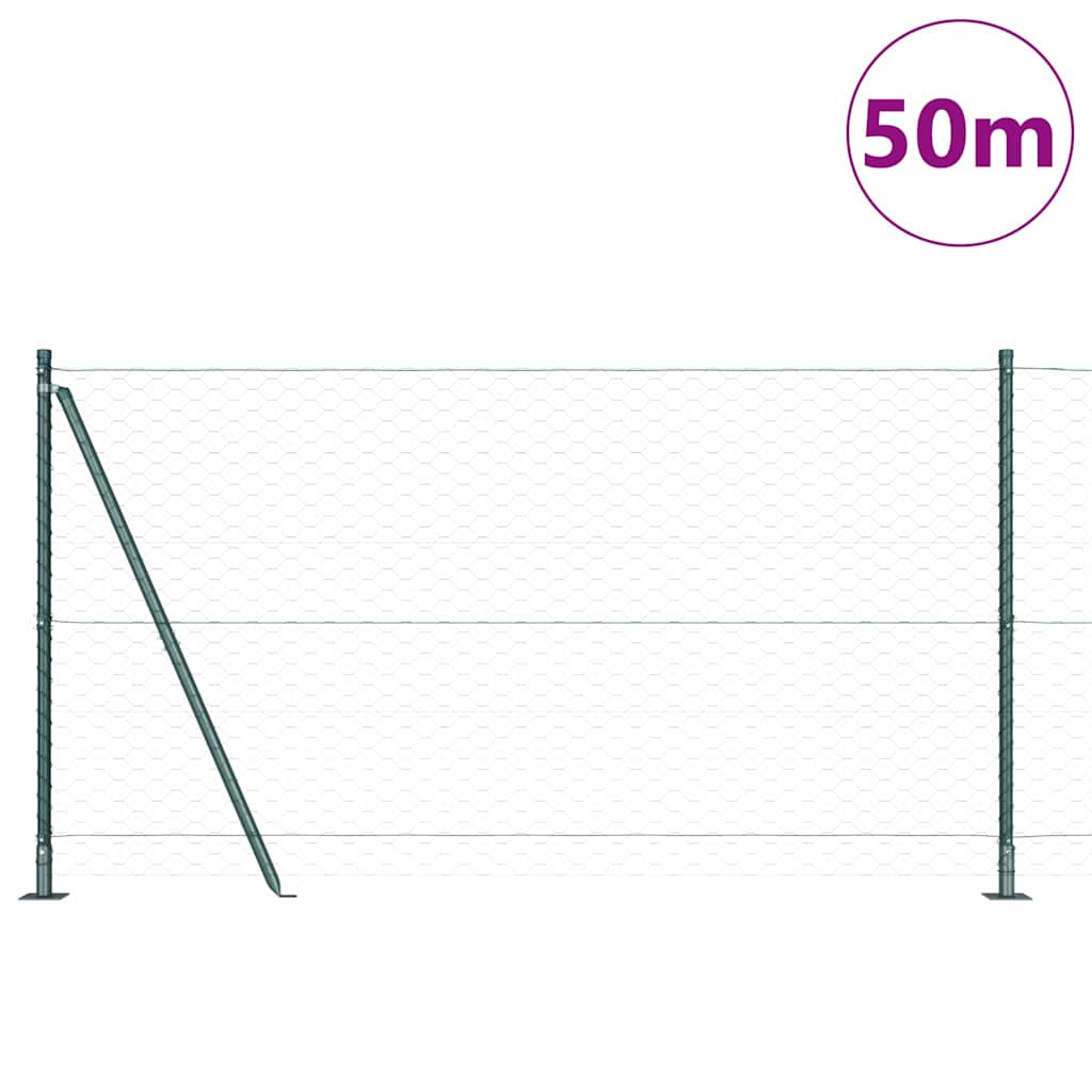 Heksagonalna ograda s betonskom osnovom 50 x 1,2 m Zelena Mreža