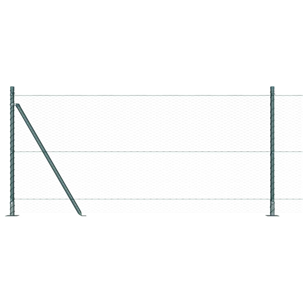 Heksagonalna ograda s betonskom osnovom 100 x 0,8 m Zelena