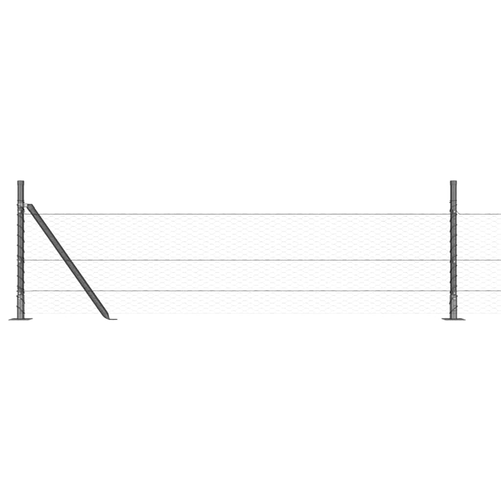 Heksagonalna ograda s betonskom osnovom 50 x 0,4 m Siva Mreža