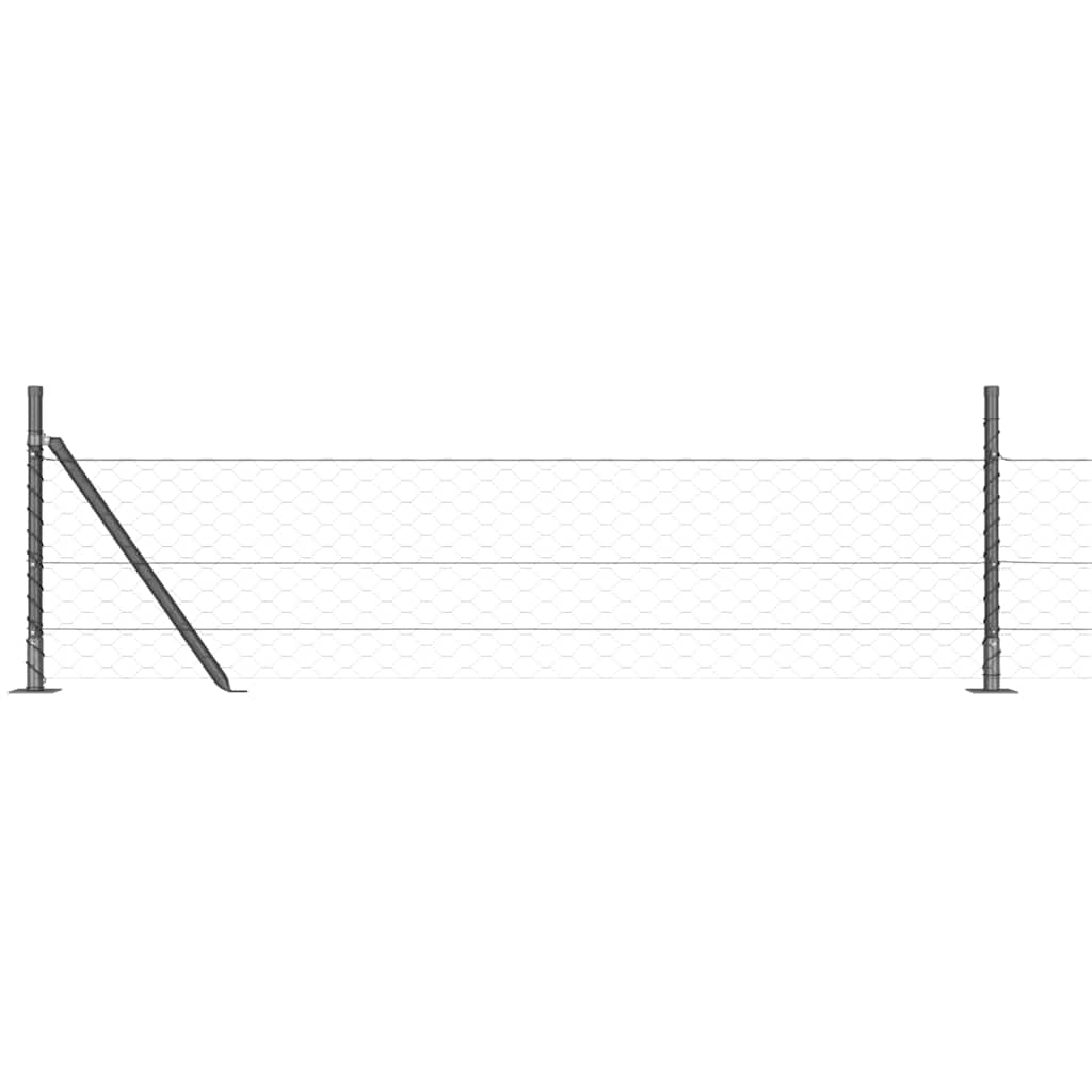 Heksagonalna ograda s betonskom osnovom 50 x 0,5 m Siva Mreža