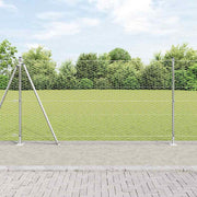 Heksagonalna ograda s betonskom osnovom 25 x 1,2 m Srebrna