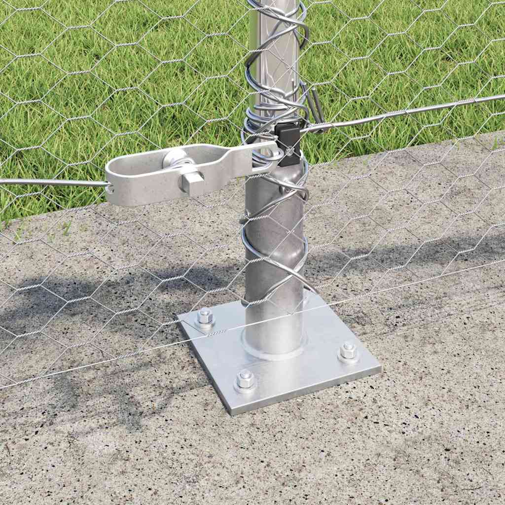 Heksagonalna ograda s betonskom osnovom 50 x 0,5 m Srebrna
