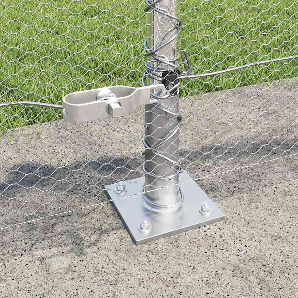Heksagonalna ograda s betonskom osnovom 50 x 0,6 m Srebrna