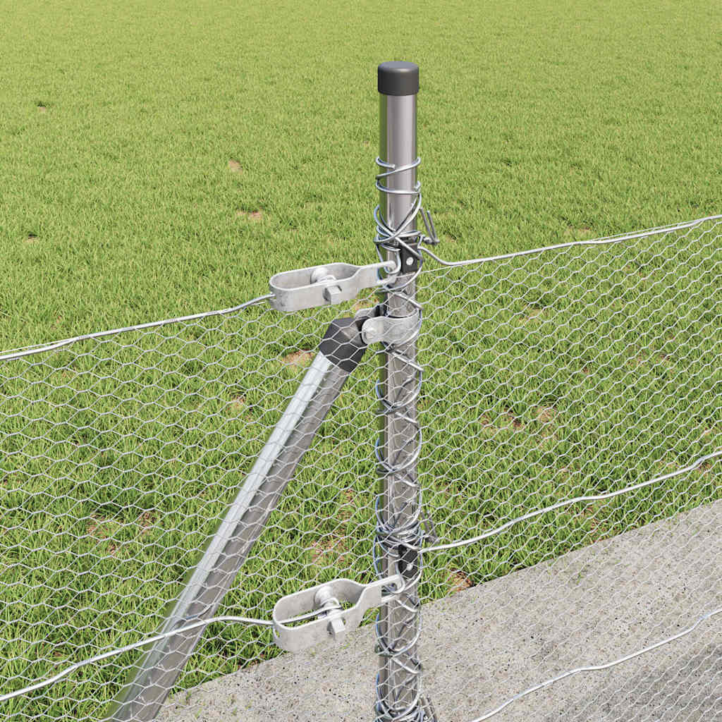 Heksagonalna ograda s betonskom osnovom 100 x 0,6 m Srebrna