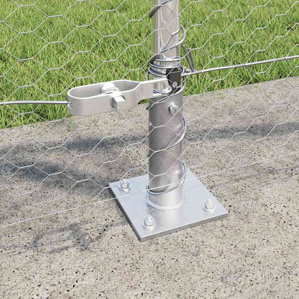 Heksagonalna ograda s betonskom osnovom 100 x 0,8 m Srebrna