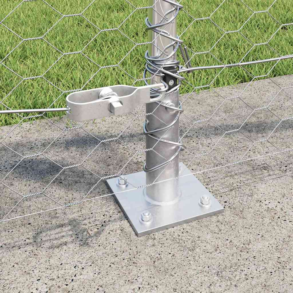 Heksagonalna ograda s betonskom osnovom 100 x 0,8 m Srebrna