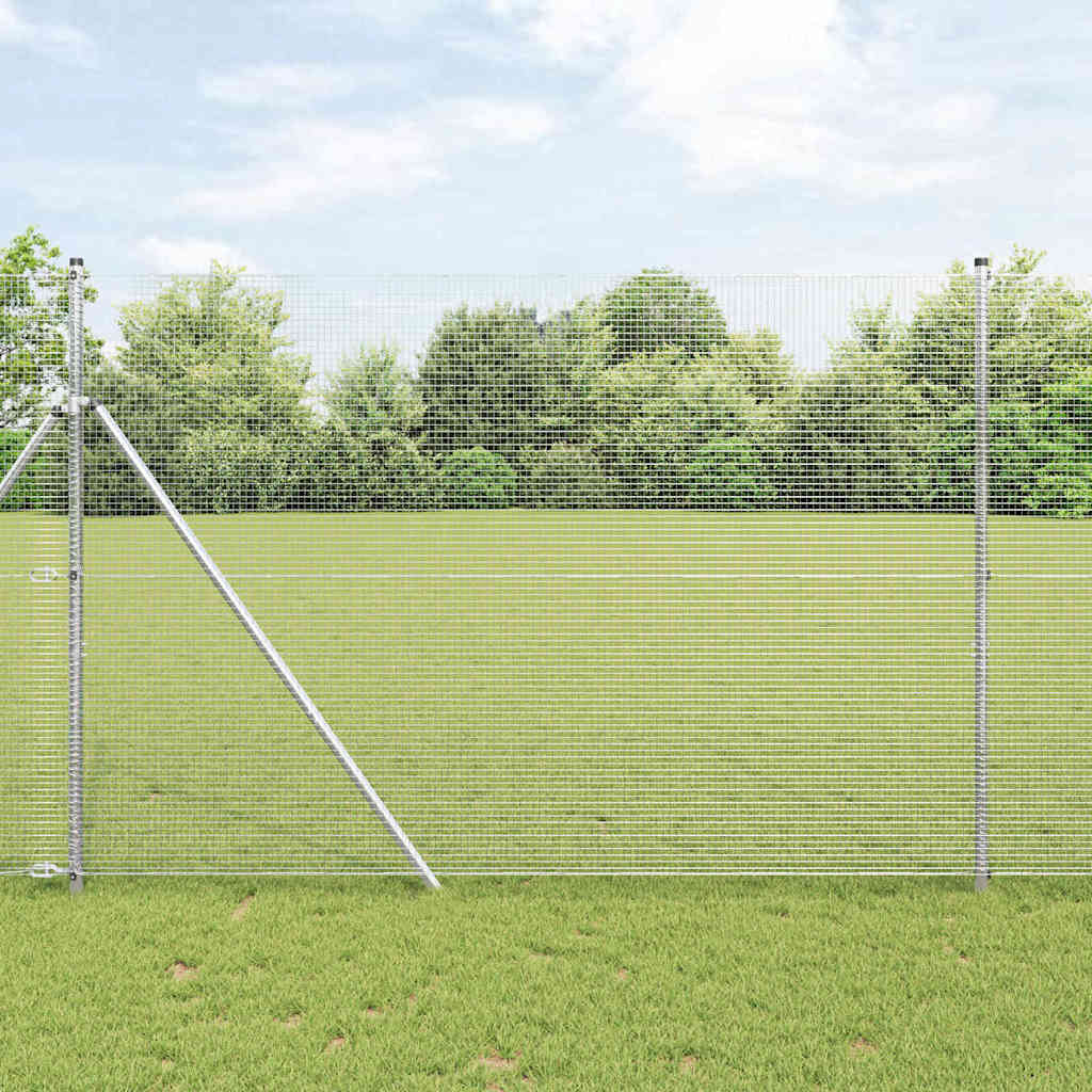 Temeljna zavarena žičana ograda 10 x 1,5 m Srebrna Mreža