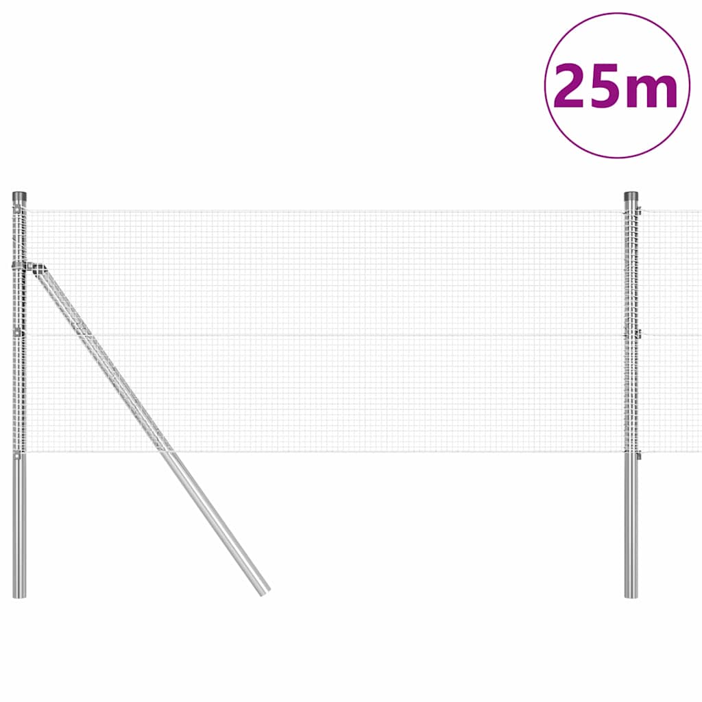 Temeljna zavarena žičana ograda 25 x 0,4 m Srebrna Mreža