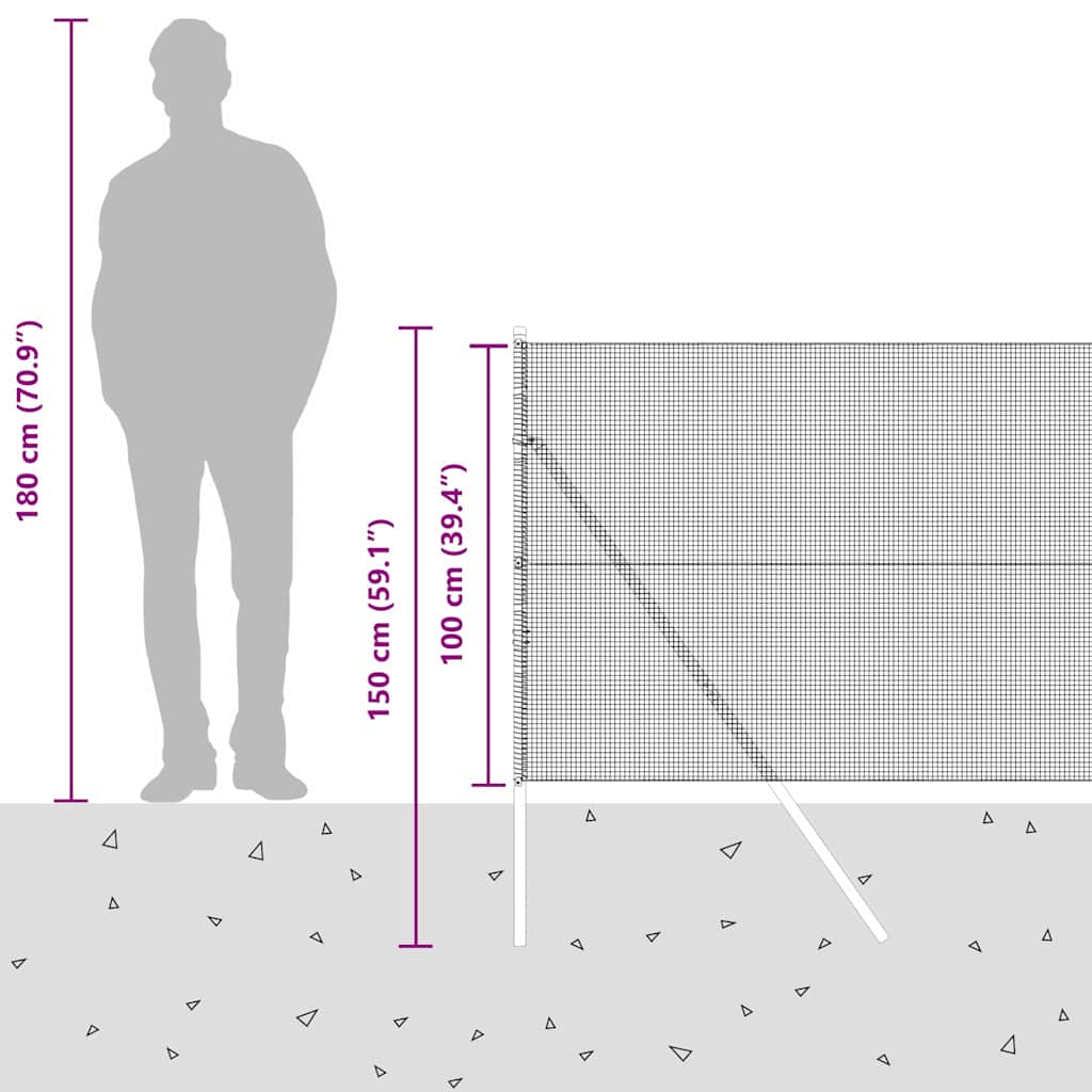 Temeljna zavarena žičana ograda 25 x 1 m Vruće pocinčani čelik