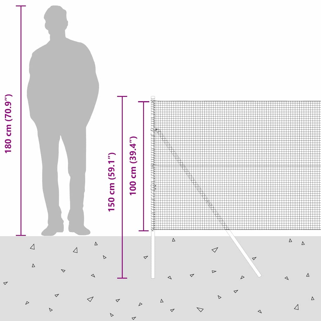 Temeljna zavarena žičana ograda 25 x 1 m Vruće pocinčani čelik