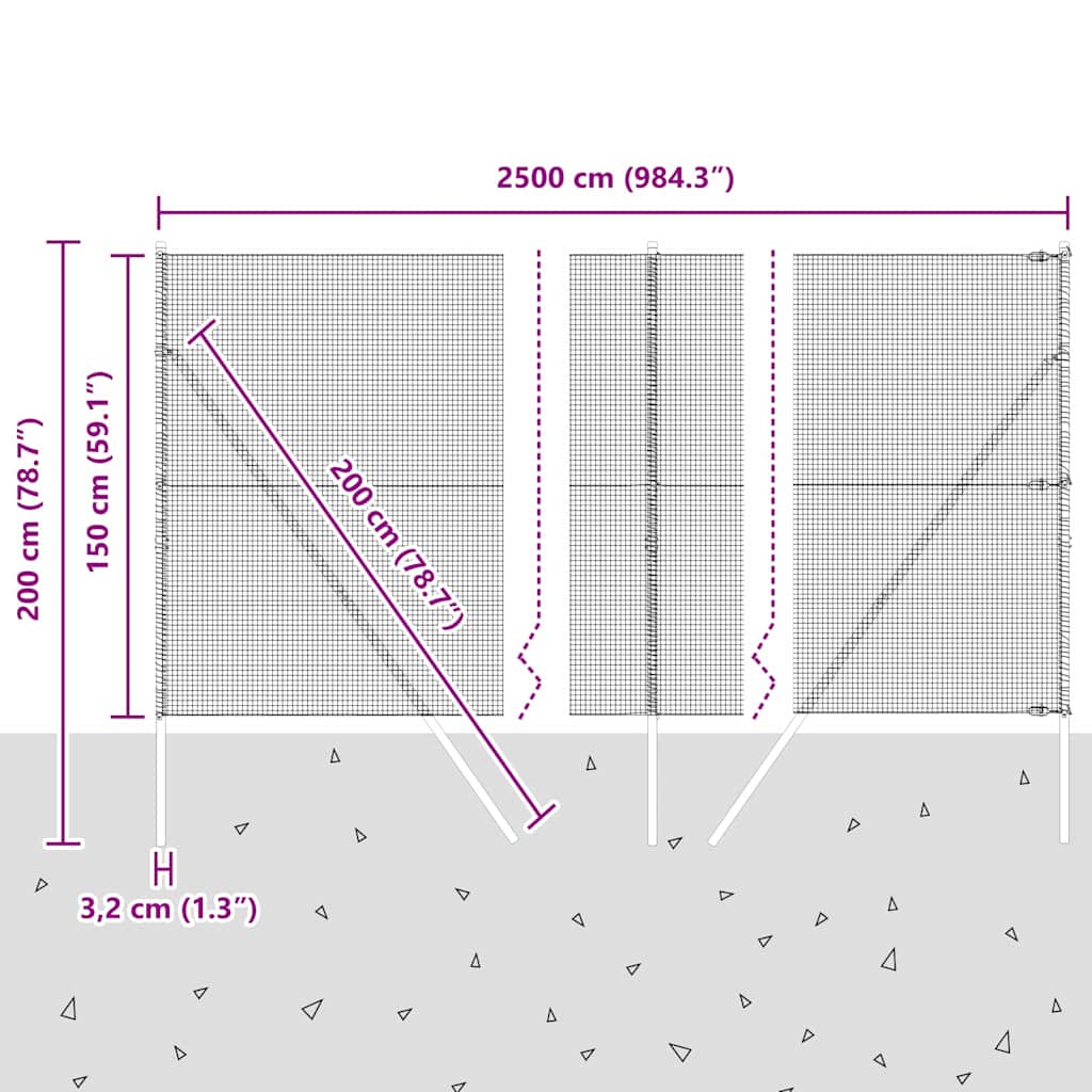 Temeljna zavarena žičana ograda 25 x 1,5 m Srebrna Mreža