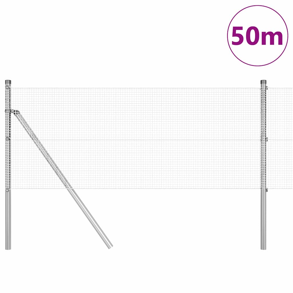 Temeljna zavarena žičana ograda 50 x 0,4 m Srebrna Mreža