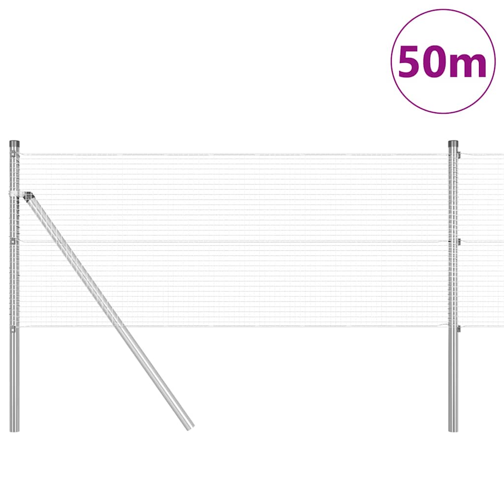 Temeljna zavarena žičana ograda 50 x 0,4 m Srebrna Mreža