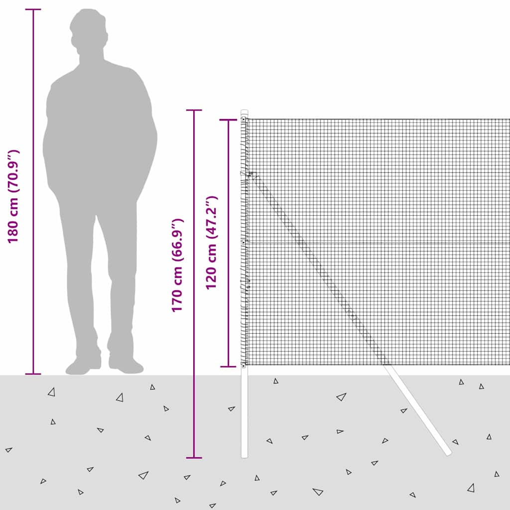 Temeljna zavarena žičana ograda 50 x 1,2 m Srebrna Mreža